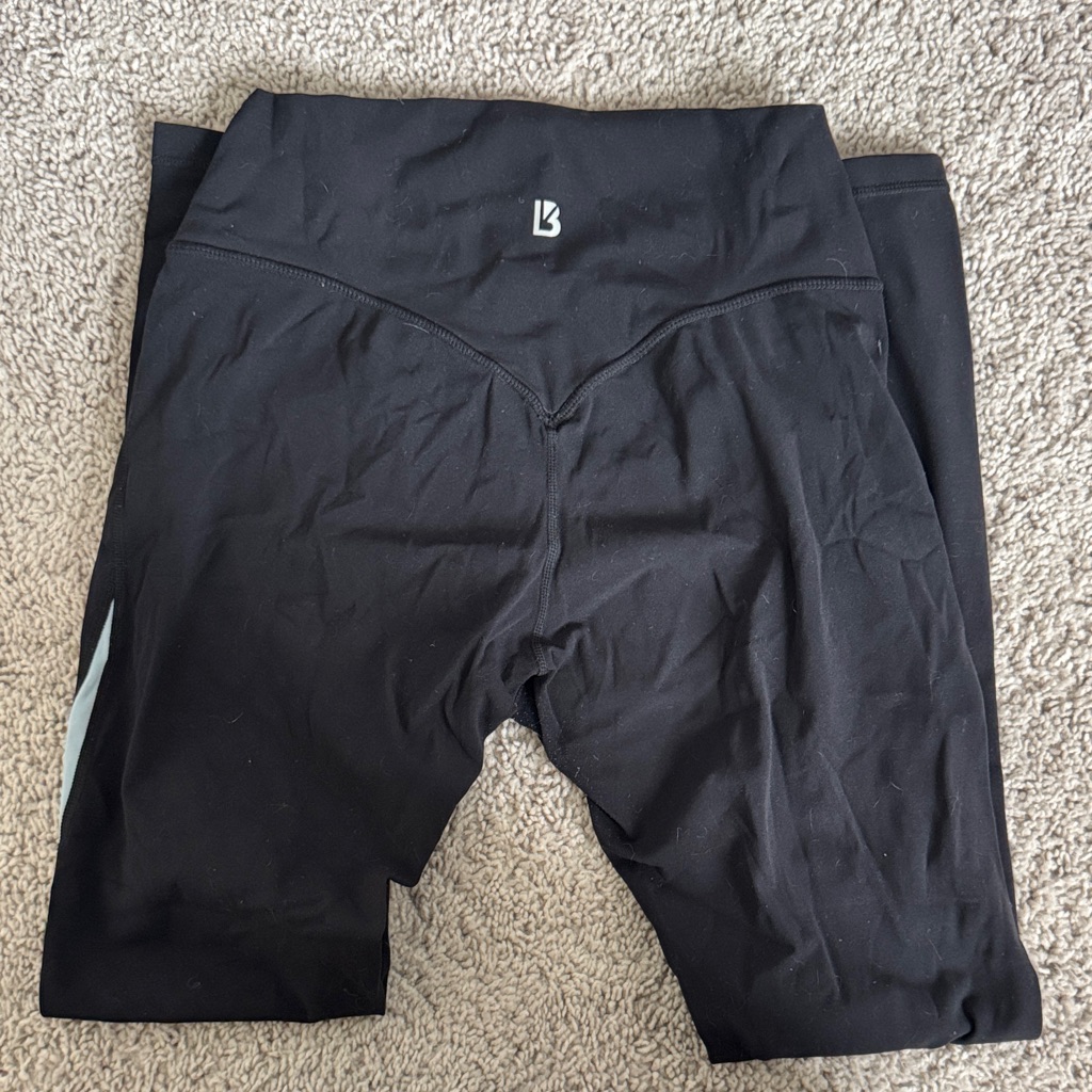 Buffbunny Black Leggings With Blue Stripe